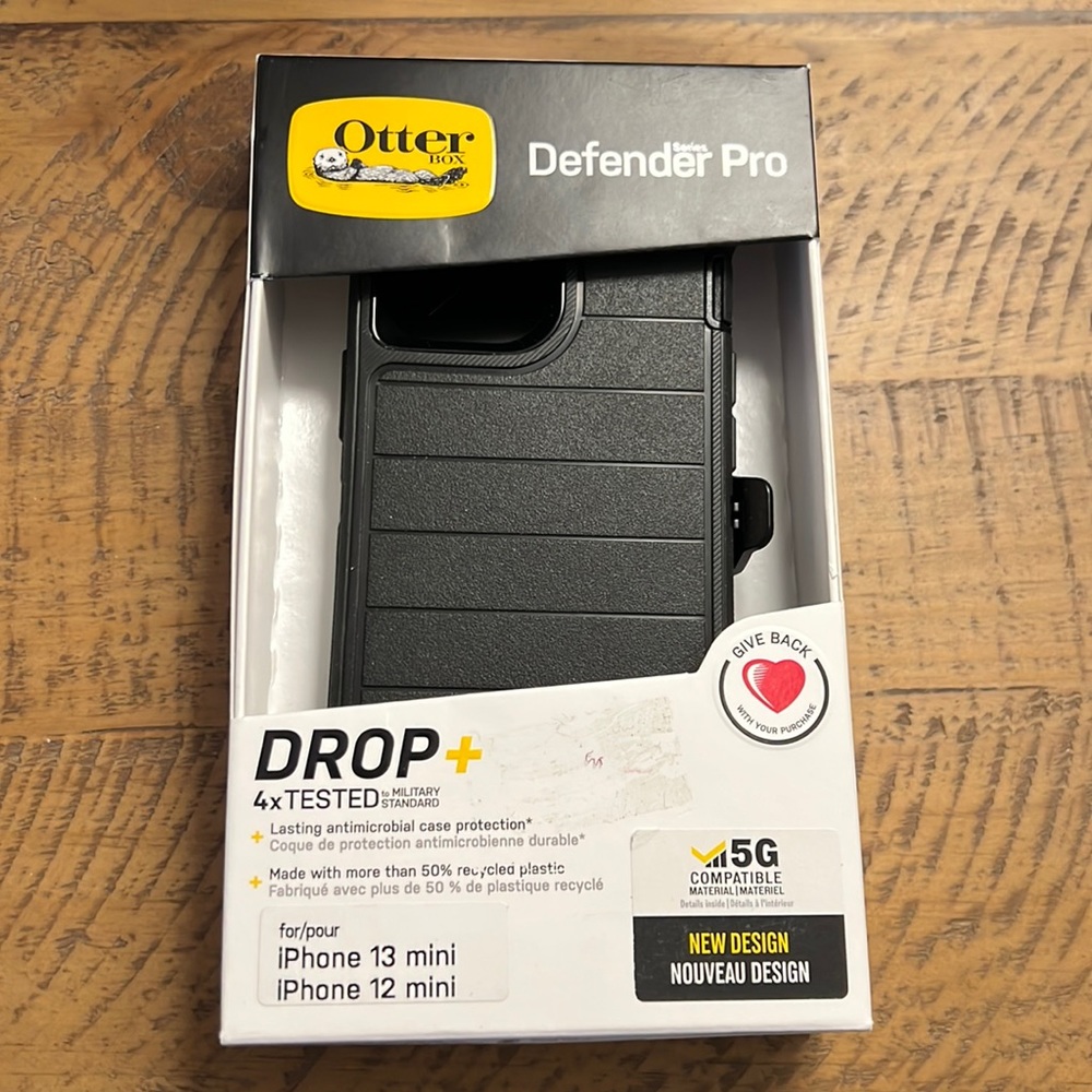 NEW OtterBox Defender Pro series black. Case for iPhone 13 Mini/iPhone 12 mini